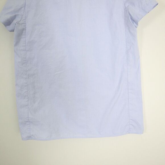 Victoria Beckham Size 4 Short Sleeve Button Down Shirt Light Blue Twill Pocket - Picture 12 of 12